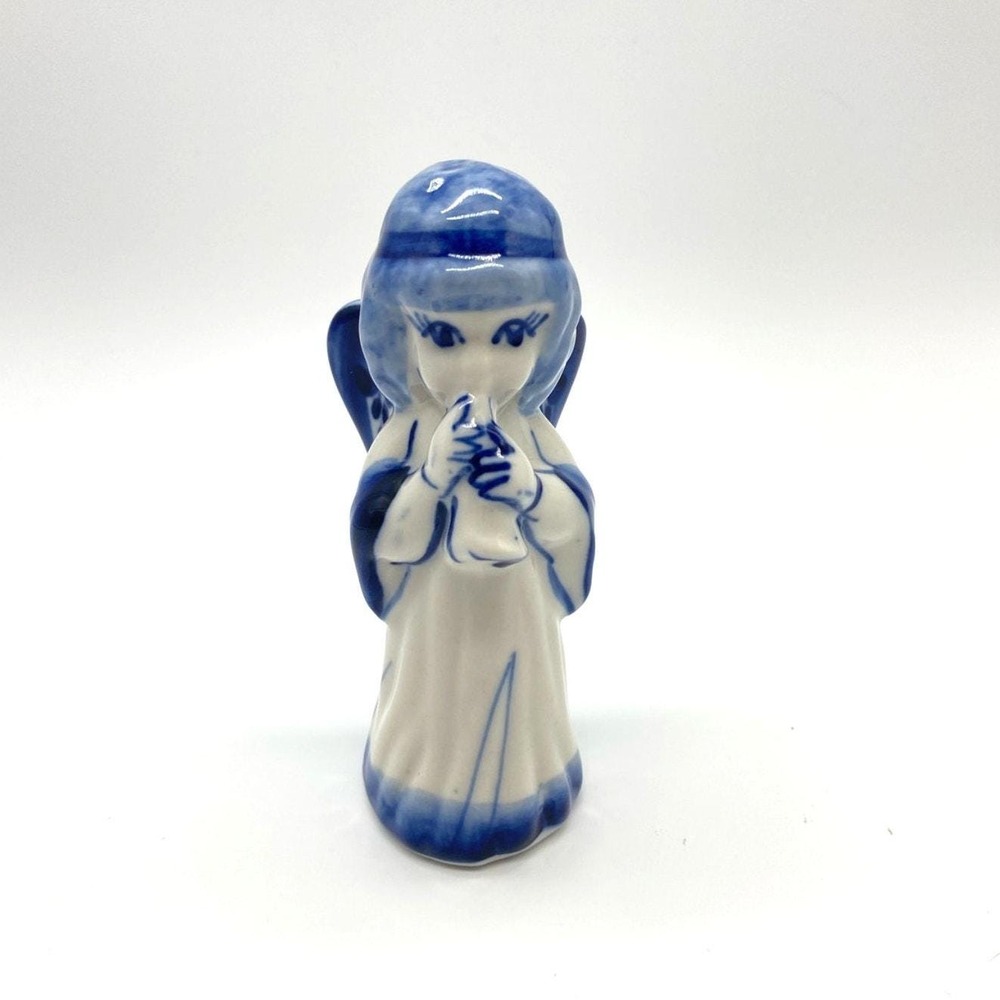Beautiful Vintage‎ Blue and white Porcelain Russian made Angel
